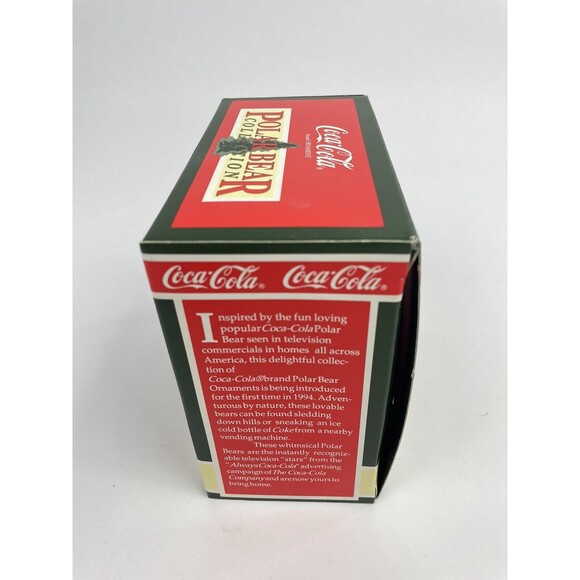 1994 VTG Coke Coca-Cola Polar Bear Vending Machine Mischief Christmas Ornament - Picture 3 of 7